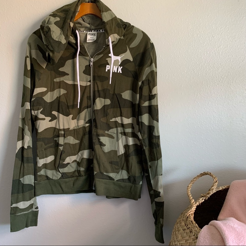 PINK | Camo Zip Up